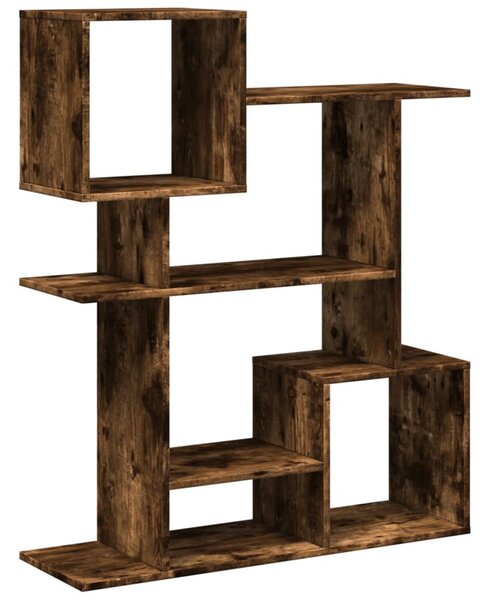 Füstös tölgy szerelt fa elválasztó könyvespolc 92x29x112 cm