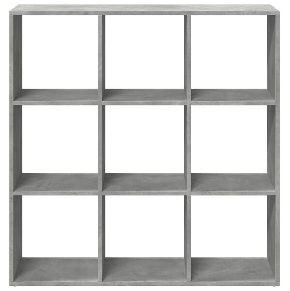 Betonszürke szerelt fa elválasztó könyvespolc 102x29x103,5 cm