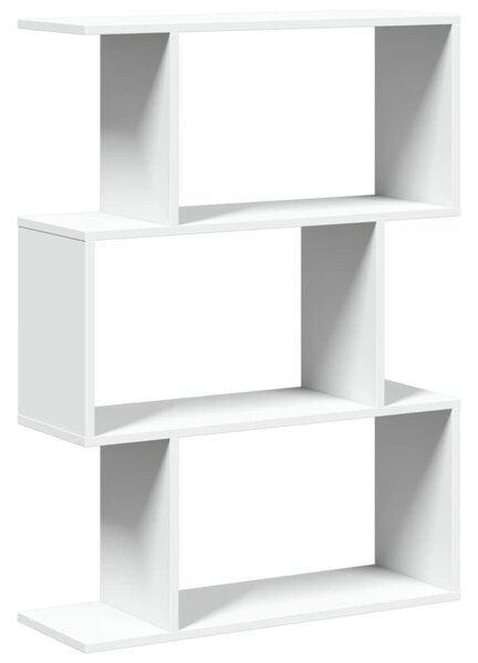 3-szintes fehér szobaelválasztó könyvespolc 70 x 24 x 97 cm rétegelt fa