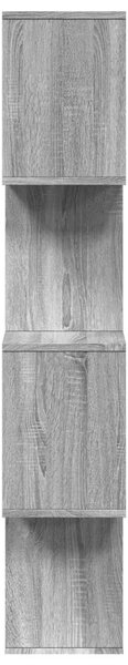 4 szintes szürke sonoma fa elválasztó könyvespolc 70x24x129 cm