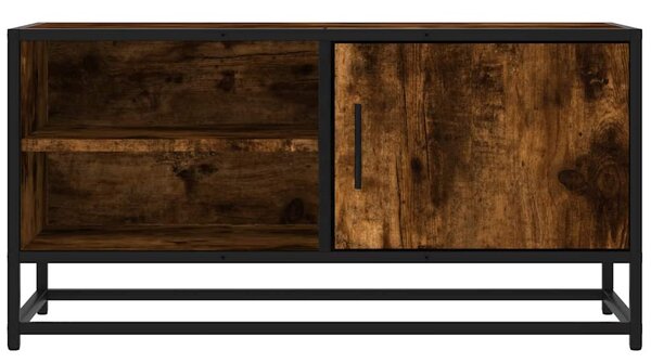Füstös tölgy színű szerelt fa és fém TV-szekrény 80x34,5x40 cm