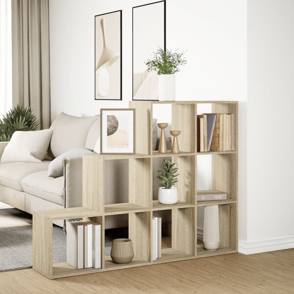 3 szintes sonoma tölgy elválasztó könyvespolc 137,5x29x103,5 cm