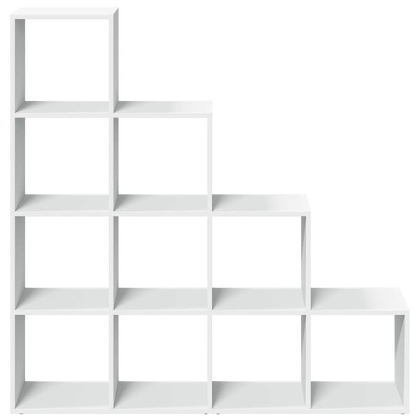 4 szintes fehér fa elválasztó könyvespolc 131,5 x 29 x 131,5 cm