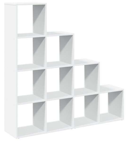 4 szintes fehér fa elválasztó könyvespolc 131,5 x 29 x 131,5 cm
