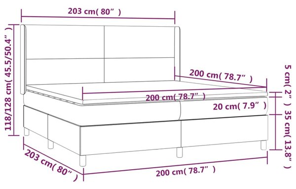 Bársony Ágy - LED-es Fejtámla - 200x200 cm