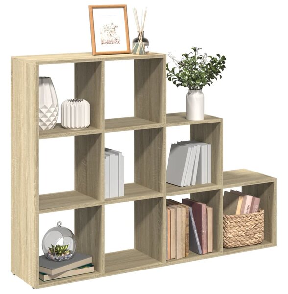 3 szintes sonoma tölgy elválasztó könyvespolc 137,5x29x103,5 cm