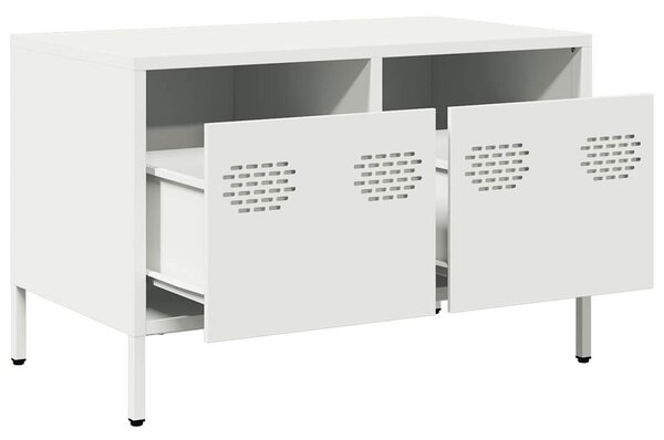 Fehér hidegen hengerelt acél TV-szekrény 68 x 39 x 43,5 cm