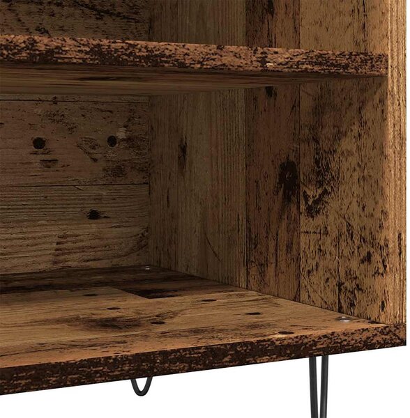 Antik fa színű szerelt fa hanglemezszekrény 84,5x38x48 cm