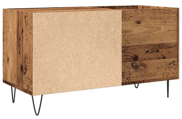 Antik fa színű szerelt fa hanglemezszekrény 84,5x38x48 cm