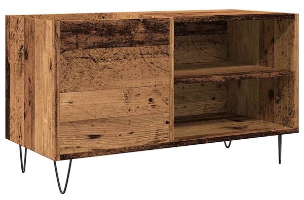 Antik fa színű szerelt fa hanglemezszekrény 84,5x38x48 cm