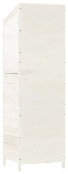Fehér tömör fenyőfa kerti fészer 55x52x174,5 cm
