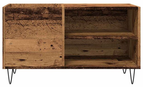 Antik fa színű szerelt fa hanglemezszekrény 84,5x38x48 cm