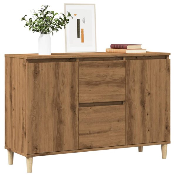 VidaXL kézműves tölgy színű szerelt fa tálalószekrény 102 x 35 x 70 cm
