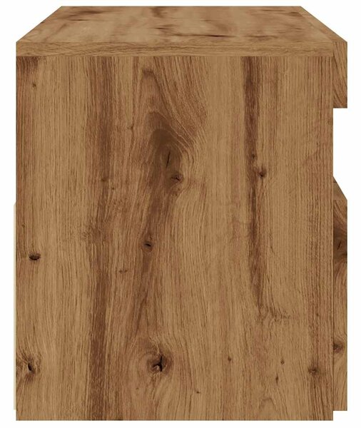 Kézműves tölgy szerelt fa TV-szekrény LED-ekkel 90x35x40 cm