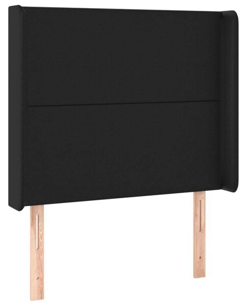VIDAXL - Ágy - 90x200 cm - Fekete Műbőr