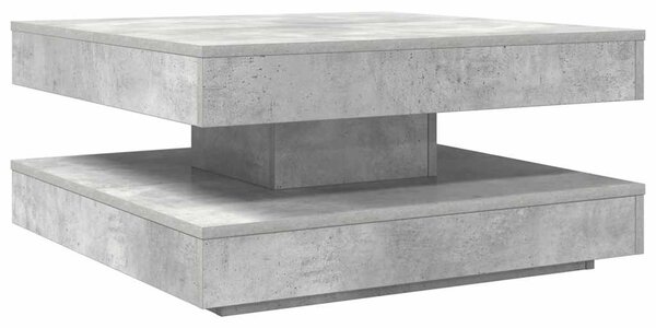 Betonszürke dohányzóasztal 360 fokban forgatható 70x70x34,5 cm