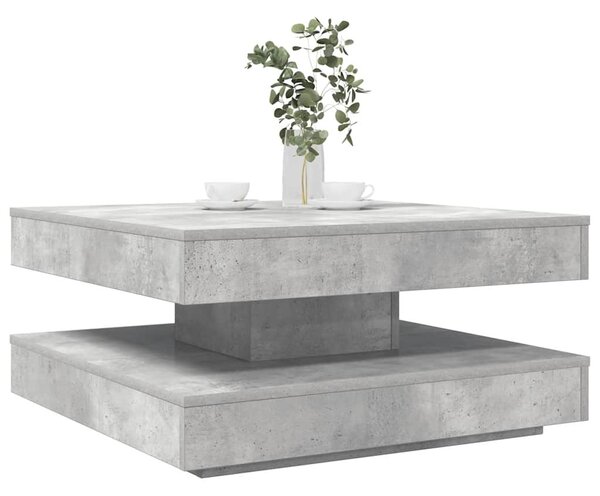 Betonszürke dohányzóasztal 360 fokban forgatható 70x70x34,5 cm