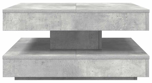 Betonszürke dohányzóasztal 360 fokban forgatható 70x70x34,5 cm