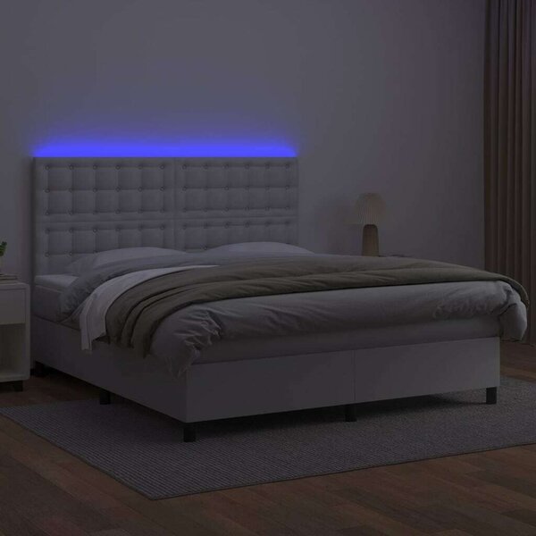 Modern LED Ágy - Műbőr - 180x200 cm