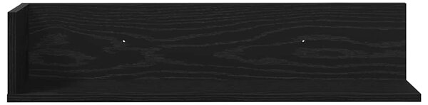 2 db fekete szerelt fa fali polc 75 x 16,5 x 16,5 cm