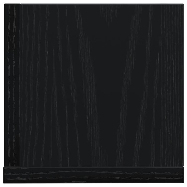2 db fekete szerelt fa fali polc 75 x 16,5 x 16,5 cm