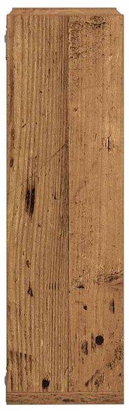 2 db antik fa színű szerelt fa fali kockapolc 50x15x50 cm