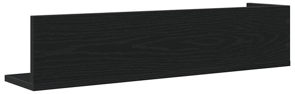 2 db fekete szerelt fa fali polc 75 x 16,5 x 16,5 cm