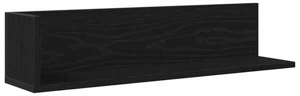 2 db fekete szerelt fa fali polc 75 x 16,5 x 16,5 cm