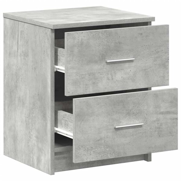 2 db betonszürke éjjeliszekrény 2 fiókkal 40x36x50 cm