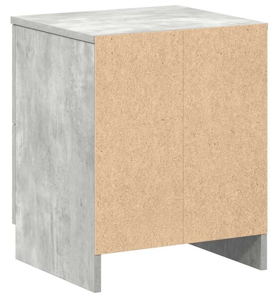 2 db betonszürke éjjeliszekrény 2 fiókkal 40x36x50 cm