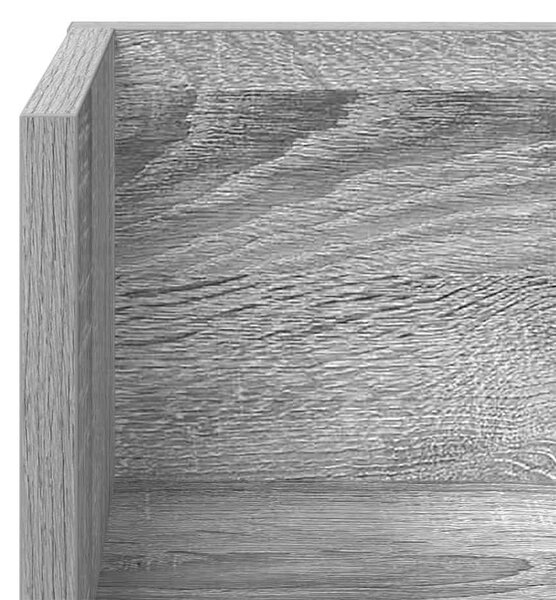 2 db szürke sonoma színű szerelt fa fali polc 100x16,5x16,5 cm