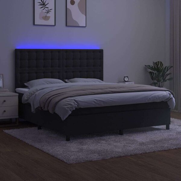 VIDAXL - Bársony Ágy - 180x200 cm - LED