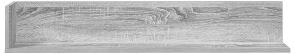 2 db szürke sonoma színű szerelt fa fali polc 100x16,5x16,5 cm