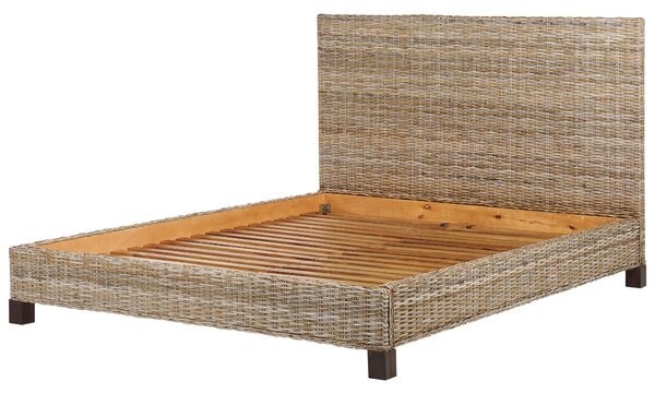Ágy Rattan SALBRIS 180 x 200 cm Természetes
