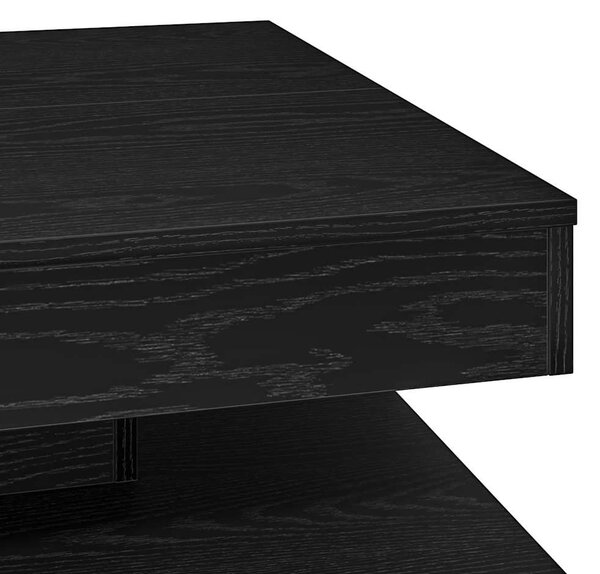 Fekete dohányzóasztal 360 fokban forgatható 70x70x34,5 cm
