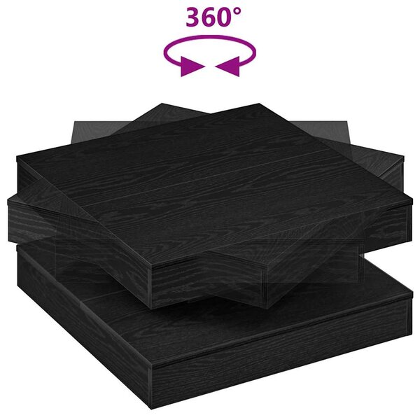 Fekete dohányzóasztal 360 fokban forgatható 70x70x34,5 cm