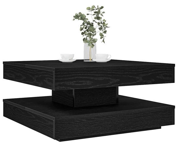 Fekete dohányzóasztal 360 fokban forgatható 70x70x34,5 cm