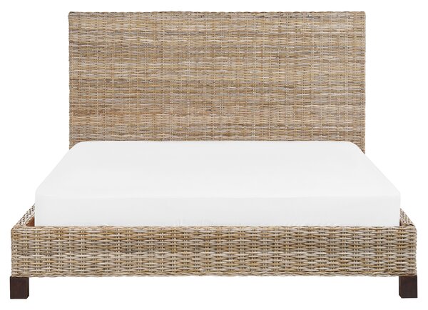 Ágy Rattan SALBRIS 160 x 200 cm Természetes