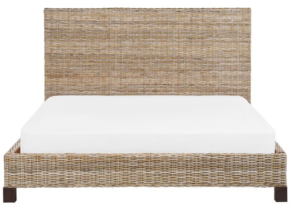 Ágy Rattan SALBRIS 180 x 200 cm Természetes