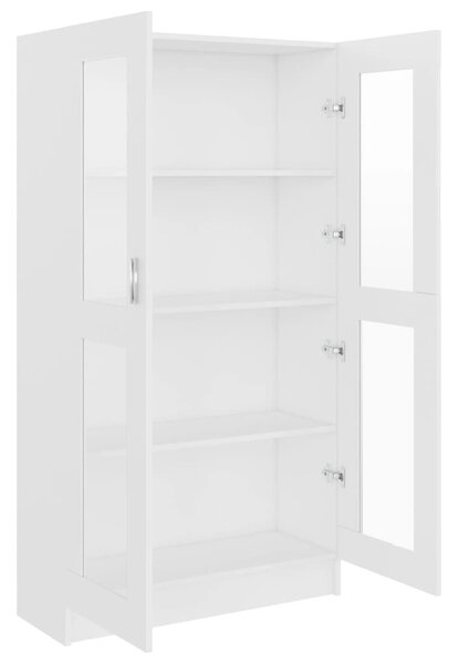 Fehér szerelt fa vitrinszekrény 82,5 x 30,5 x 150 cm