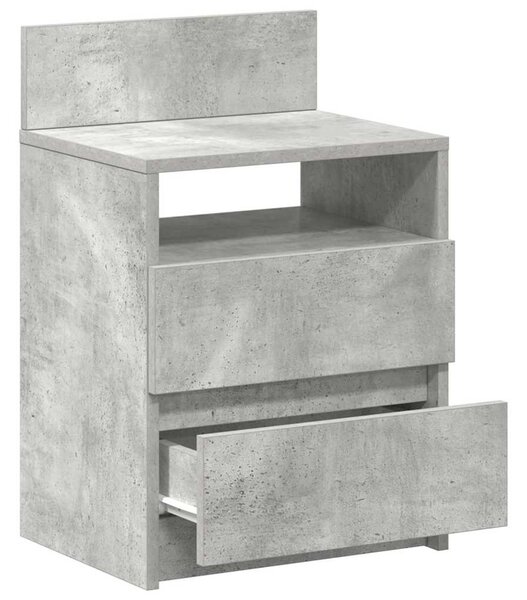 Betonszürke éjjeliszekrény 2 fiókkal 40x33x60 cm