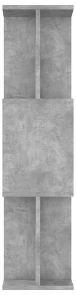 Betonszürke szerelt fa könyvszekrény/térelválasztó 80x24x96 cm
