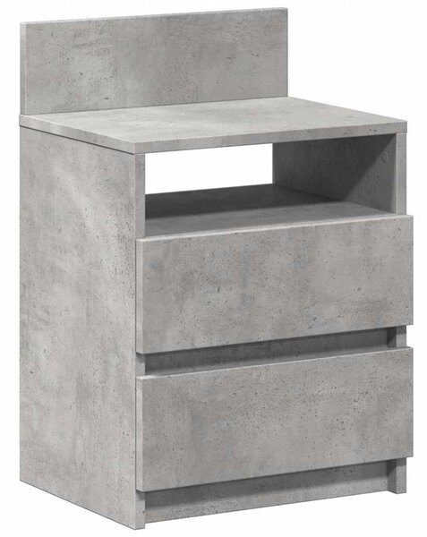 Betonszürke éjjeliszekrény 2 fiókkal 40x33x60 cm