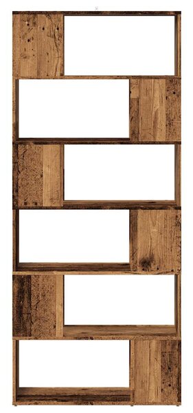 Antik fa színű térelválasztó könyvszekrény 80 x 24 x 186 cm