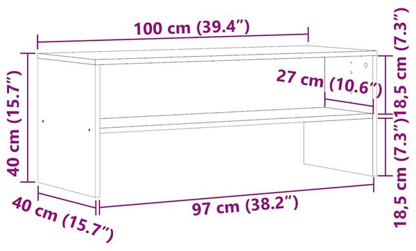 Antik hatású szerelt fa TV-szekrény 100 x 40 x 40 cm