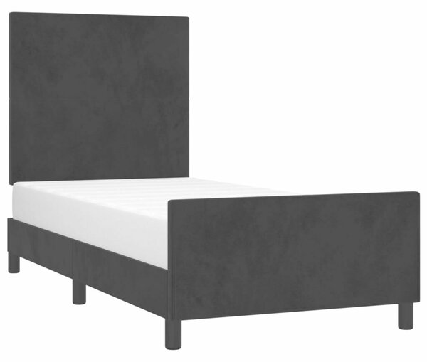 Fekete bársony ágykeret fejtámlával 80 x 200 cm