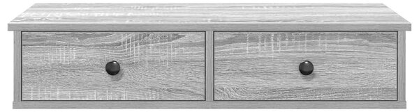 Falipolc fiókokkal szürke sonoma 80x31x17 cm műszaki fa