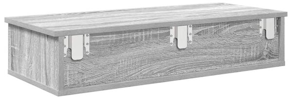 Falipolc fiókokkal szürke sonoma 80x31x17 cm műszaki fa