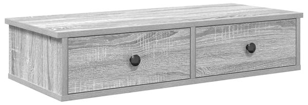 Falipolc fiókokkal szürke sonoma 80x31x17 cm műszaki fa