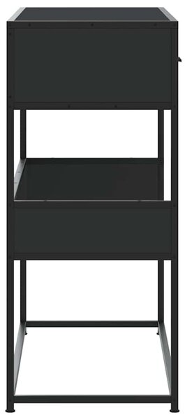Fekete szerelt fa tálalóasztal 90x35x80 cm